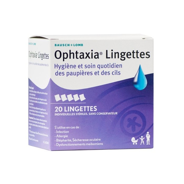 OPHTAXIA  Boite de 20 lingettes stériles OPHTAXIA  Boite de 20 lingettes stériles