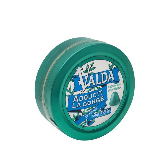 VALDA sans sucre Gomme menthe - eucalyptus Boite de 50