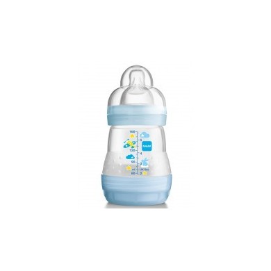 MAM Biberon Anti-Colique - 160ml - 0 à 6 mois - Tétine Débit 1 - bleue MAM - 1 MAM Biberon Anti-Colique - 160ml - 0 à 6 mois - Tétine Débit 1 - bleue MAM - 1