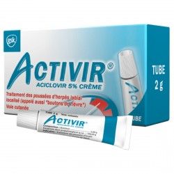 ACTIVIR 5% Crème  tube de 2g GLAXOSMITHKLINE SANTÉ GRAND PUBLIC - 1 ACTIVIR 5% Crème  tube de 2g GLAXOSMITHKLINE SANTÉ GRAND PUBLIC - 1