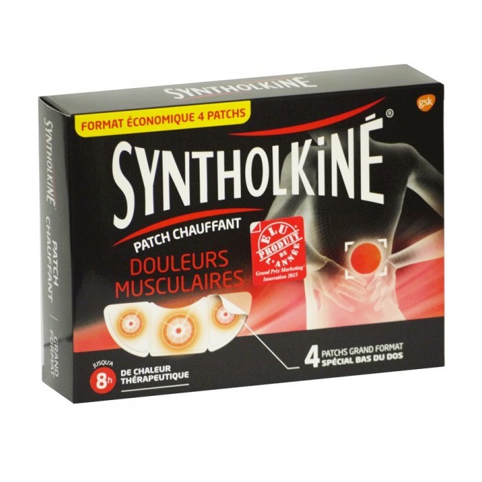 SYNTHOLKINE Patch chauffant Boite de 4 spécial bas du dos