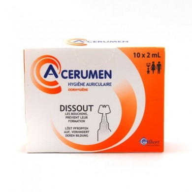 A CERUMEN Hygiène des oreilles Boite de 10 unidoses de 2 ml