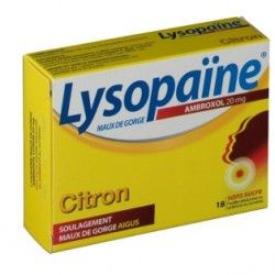 LYSOPAINE SANS SUCRE Goût Citron Boite de 18 pastilles