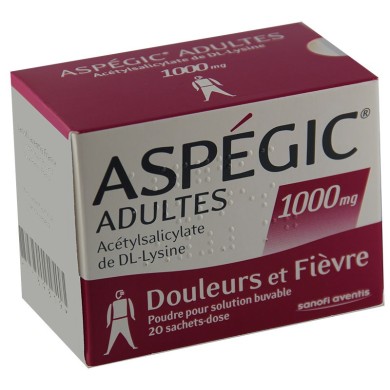 ASPEGIC ADULTES 1000mg Pdr sbuv 20Sach
