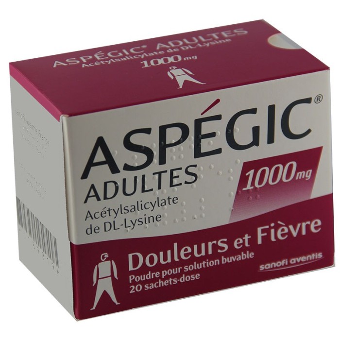 ASPEGIC ADULTES 1000mg Pdr sbuv 20Sach