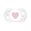 LUC ET LEA Sucette silicone symétrique 0 - 2 mois Coeur rose LUC ET LEA Sucette silicone symétrique 0 - 2 mois Coeur rose