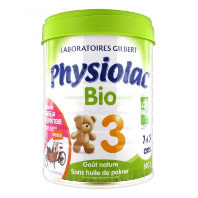 Physiolac Bio Croissance 3 eme age De 1 À 3 Ans Boite de 800 grammes Gilbert - 1 Physiolac Bio Croissance 3 eme age De 1 À 3 Ans Boite de 800 grammes Gilbert - 1