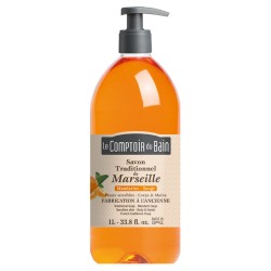 LE COMPTOIR DU BAIN Savon traditionnel de Marseille MANDARINE-SAUGE Flacon de 1 l Le Comptoir du Bain - 1
