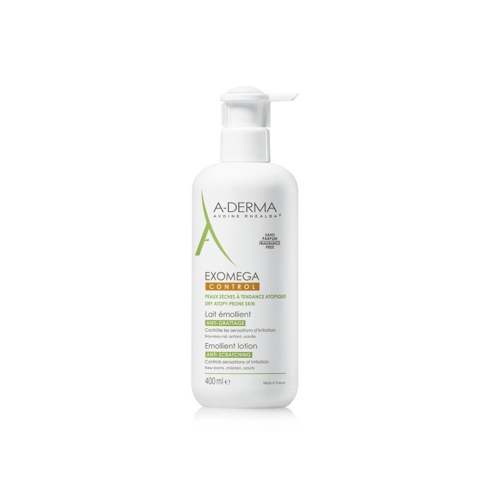 ADERMA EXOMEGA CONTROL Lait émollient anto grattage Flacon pompe de 400 ml