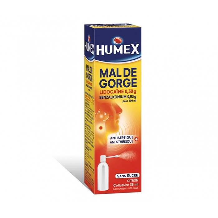 HUMEX Collutoire à la lidocaïne Flacon de 35ml Urgo - 1