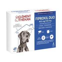 FIPROKIL DUO 402MG/120MG Pour chiens de 40 à 60 kilos Boite de 4 pipettes