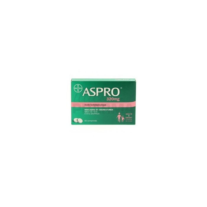 ASPRO 320mg Comprimés Boite de 60 BAYER SANTÉ FAMILIALE - 1