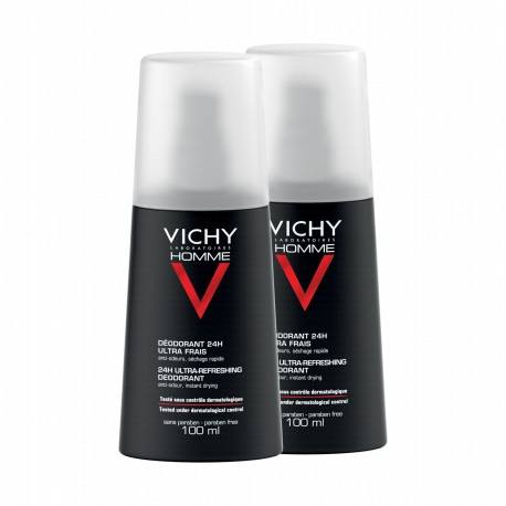VICHY HOMME Déodorant antitranspirant 2 Vaporisateurs de 100ml VICHY - 1