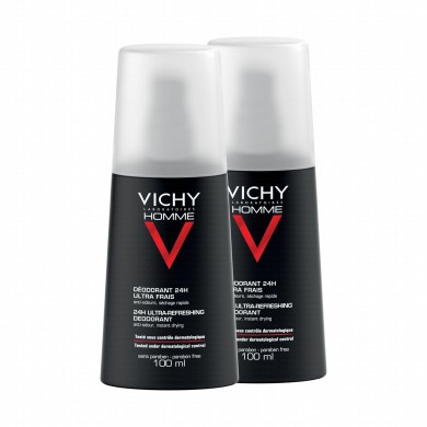 VICHY HOMME Déodorant antitranspirant 2 Vaporisateurs de 100ml VICHY - 1 VICHY HOMME Déodorant antitranspirant 2 Vaporisateurs de 100ml VICHY - 1
