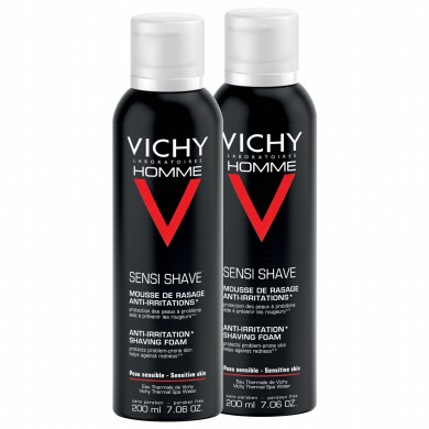 VICHY HOMME Mousse à raser Peaux sensibles 2 Aérosols de 200ml VICHY - 1