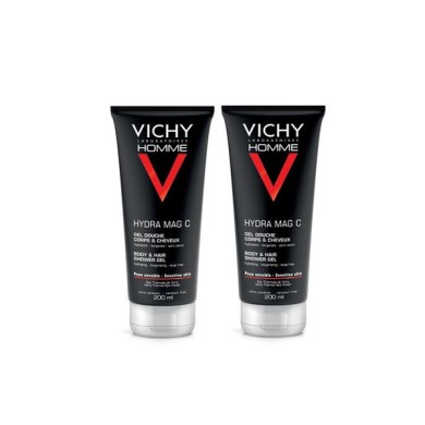VICHY HOMME MAG C Gel douche corps et cheveux Lot de 2 Flacons de 200ml