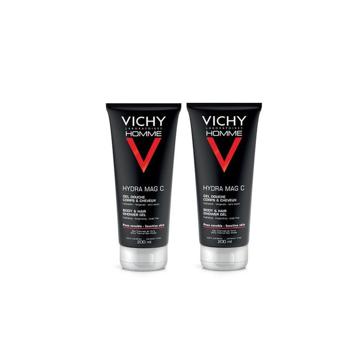 VICHY HOMME MAG C Gel douche corps et cheveux Lot de 2 Flacons de 200ml