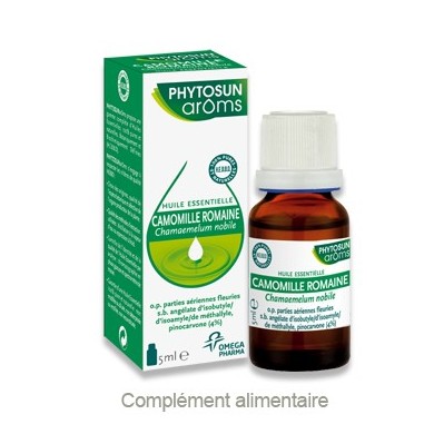 PHYTOSUN AROMS Huile essentielle CAMOMILLE ROMAINE Flacon de 5 ml PHYTOSUN AROMS Huile essentielle CAMOMILLE ROMAINE Flacon de 5 ml