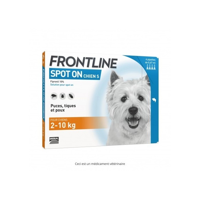 FRONTLINE Solution externe Chien 2-10kg 4 Doses MERIAL - 1