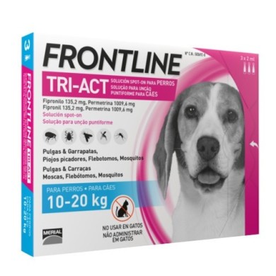 FRONTLINE TRI-ACT Chiens de 10 - 20 kg Boite de 6 pipettes de 2 ml