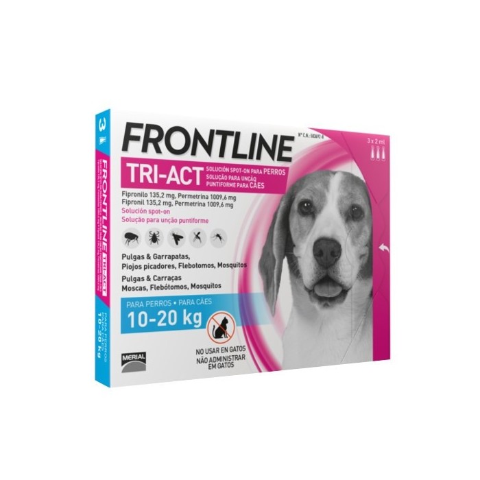 FRONTLINE TRI-ACT Chiens de 10 - 20 kg Boite de 6 pipettes de 2 ml