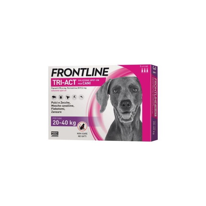 FRONTLINE TRI-ACT Chiens de 20 - 40 kg Boite de 6 pipettes de 4 ml