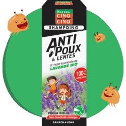CINQ SUR CINQ Shampooing anti poux et lentes à lavande Bio Flacon de 100 ml + peinge CINQ SUR CINQ Shampooing anti poux et lentes à lavande Bio Flacon de 100 ml + peinge
