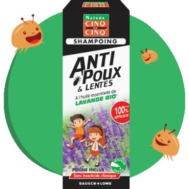 CINQ SUR CINQ Shampooing anti poux et lentes à lavande Bio Flacon de 100 ml + peinge CINQ SUR CINQ Shampooing anti poux et lentes à lavande Bio Flacon de 100 ml + peinge