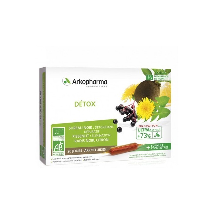 ARKOPHARMA Arkofluides Détox BIO Boite de 20 ampoules Arkopharma - 1