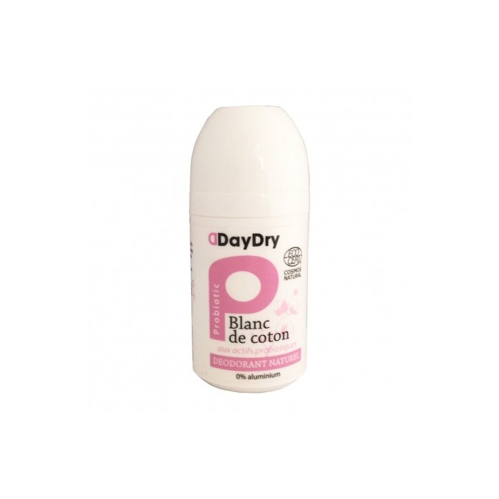 DAYDRY Déodorant Soin probiotiqueBlanc de Coton Roll on 50 ml