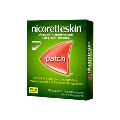 NICORETTESKIN 15 mg / 16 h de nicotine Boite de 28 patchs NICORETTESKIN 15 mg / 16 h de nicotine Boite de 28 patchs