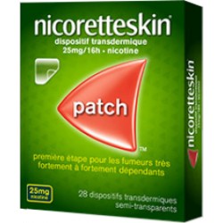 NICORETTESKIN 25 mg / 16 h de nicotine Boite de 28 patchs NICORETTESKIN 25 mg / 16 h de nicotine Boite de 28 patchs