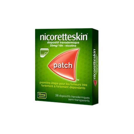 NICORETTESKIN 25 mg / 16 h de nicotine Boite de 28 patchs