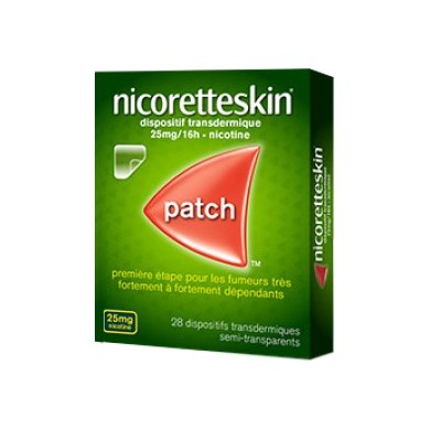 NICORETTESKIN 25 mg / 16 h de nicotine Boite de 28 patchs NICORETTESKIN 25 mg / 16 h de nicotine Boite de 28 patchs
