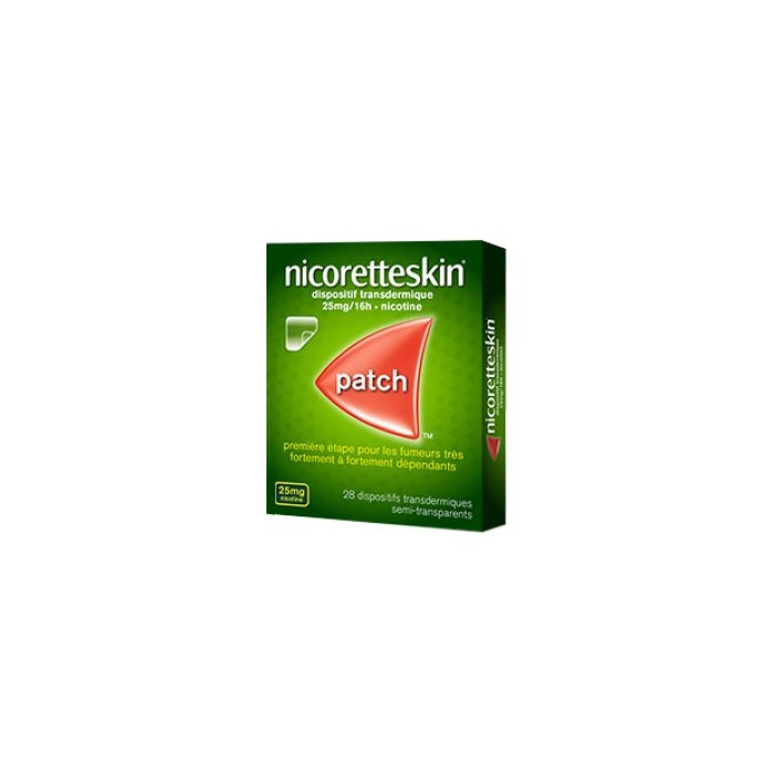 NICORETTESKIN 25 mg / 16 h de nicotine Boite de 28 patchs