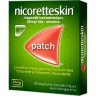 NICORETTESKIN 25 mg / 16 h de nicotine Boite de 28 patchs NICORETTESKIN 25 mg / 16 h de nicotine Boite de 28 patchs