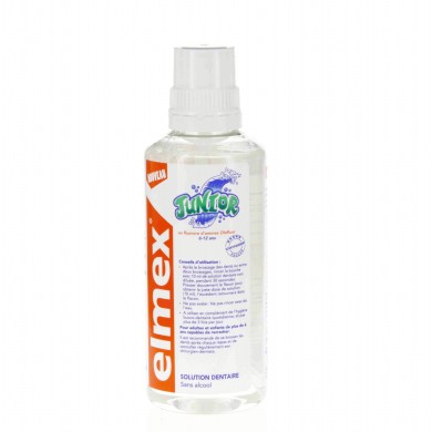 ELMEX JUNIOR Bain de bouche enfant de 6 à 12 ans Flacon de 400 ml ELMEX JUNIOR Bain de bouche enfant de 6 à 12 ans Flacon de 400 ml