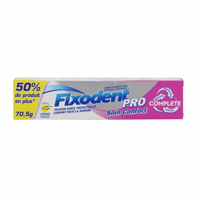 FIXODENT PRO Crème adhésive soin confort Tube de 70g