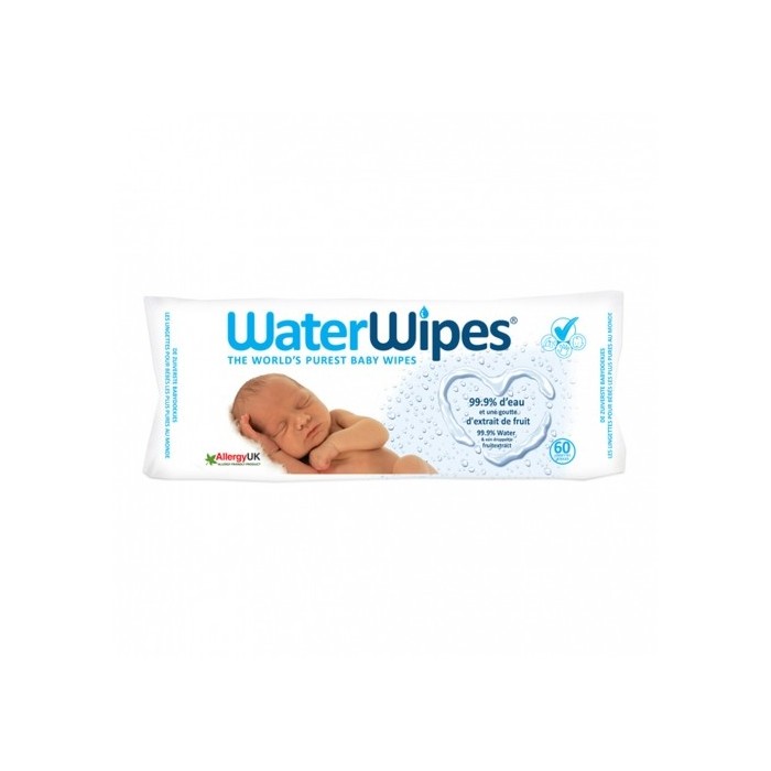 WATERWIPES Lingettes bébé sans actif chimique Paquet de 60 lingettes