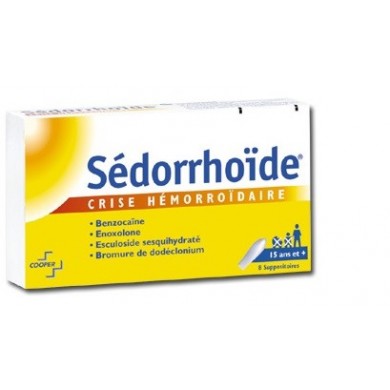 SEDORRHOIDE CRISE HEMORROIDAIRE Suppositoires Plaquette de 8 COOPÉRATION PHARMACEUTIQUE FRANÇAISE - 1