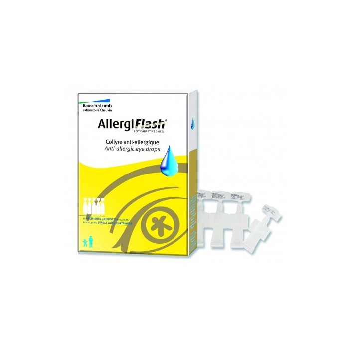 ALLERGIFLASH Collyre anti-allergique Boite de 10 unidoses de 0.30 ml CHAUVIN BAUSCH & LOMB - 1 ALLERGIFLASH Collyre anti-allergique Boite de 10 unidoses de 0.30 ml CHAUVIN BAUSCH & LOMB - 1