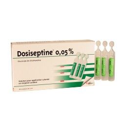 DOSISEPTINE 0.05 % Coloré en rose Solution antiseptique Boite de 20 unidoses de 5 ml GIFRER BARBEZAT - 1 DOSISEPTINE 0.05 % Coloré en rose Solution antiseptique Boite de 20 unidoses de 5 ml GIFRER BARBEZAT - 1