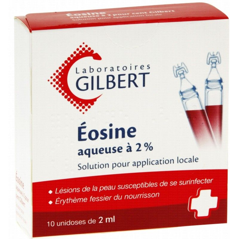 Eosine Aqueuse A 2 Gilbert Boite De 10 Unidoses De 2 Ml
