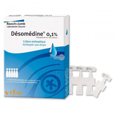 DESOMEDINE 0, 1 % collyre antiseptique Boite de 10 unidoses de 0.6 ml CHAUVIN BAUSCH & LOMB - 1
