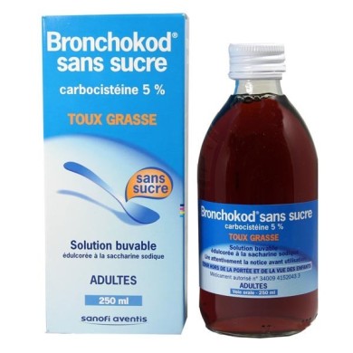 BRONCHOKOD Sans sucre 5 % adultes Flacon de 250 ml SANOFI - 1