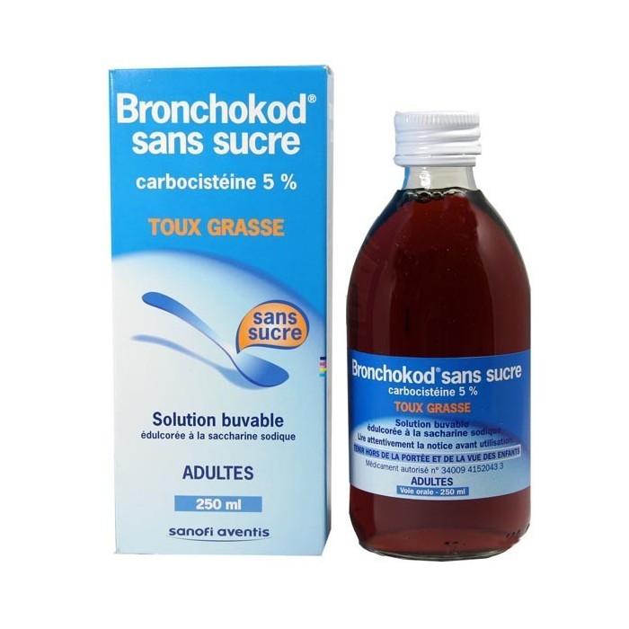 BRONCHOKOD Sans sucre 5 % adultes Flacon de 250 ml SANOFI - 1