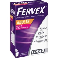 FERVEX Etat grippal Boite de 8 sachets goût Framboise pour adultes FERVEX Etat grippal Boite de 8 sachets goût Framboise pour adultes