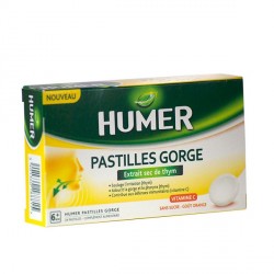 HUMER Mal de gorge aigu Pharyngite Boite de 20 pastilles