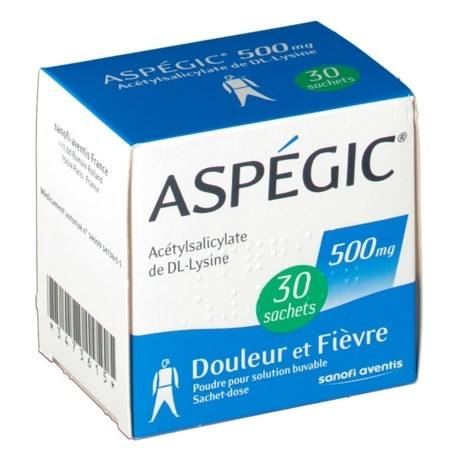 ASPEGIC 500 mg Poudre pour solution buvable Boite de 30 sachets SANOFI - 1