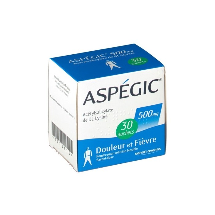 ASPEGIC 500 mg Poudre pour solution buvable Boite de 30 sachets SANOFI - 1
